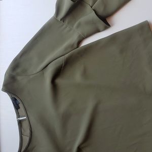 J Crew Olive Green Ruffle Bell Sleeve Blouse 6